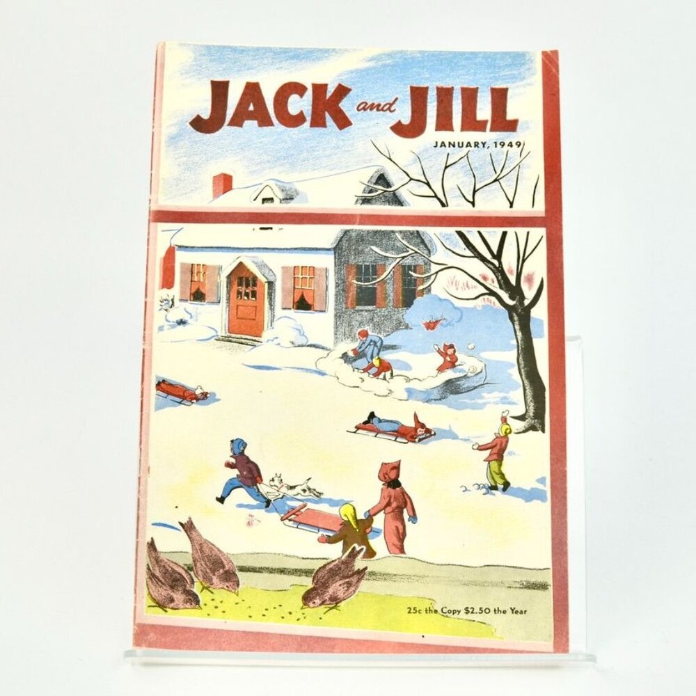 Jack and Jill Magazine January 1949 Vintage Sledding